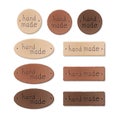 Set of textured leather tags for hand made products