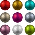 Set of textured realistic balls