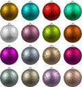 Set of textured realistic christmas balls