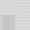 Set of textures of metal grids and grates on a white background. Royalty Free Stock Photo