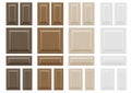 Set textures wooden furniture facades Royalty Free Stock Photo