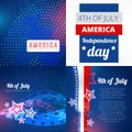 Set of 4th july american independence day background Royalty Free Stock Photo