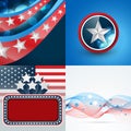 Set of 4th july american independence day background Royalty Free Stock Photo