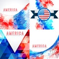 Set of 4th july american independence day background Royalty Free Stock Photo