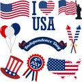 A set of 4th of July Icons in Vector Format