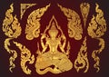 Set of Thai art element, Decorative motifs. Ethnic Art, icon vector Royalty Free Stock Photo