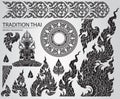 Set of Thai art element, Decorative motifs. Ethnic Art, icon Royalty Free Stock Photo