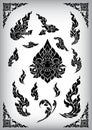 Set of Thai art element Ethnic Art Royalty Free Stock Photo