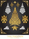 Set of Thai art element Ethnic Art