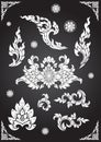 Set of Thai art element Ethnic Art vector Royalty Free Stock Photo