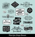 Set of thank you card design elements