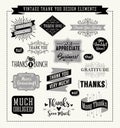 Set of thank you card design elements