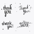 Set of Thank you Hand lettering. Vector design Royalty Free Stock Photo