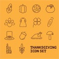 Set of Thanksgivin icons Royalty Free Stock Photo