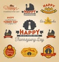 Set of Thanksgiving Day Labels.