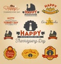 Set of Thanksgiving Day Labels. Royalty Free Stock Photo