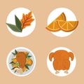 Set of thanksgiving food Royalty Free Stock Photo