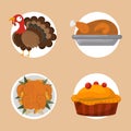 Set of thanksgiving food Royalty Free Stock Photo