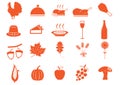 set of thanksgiving icons. Vector illustration decorative background design Royalty Free Stock Photo