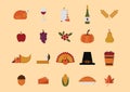 set of thanksgiving icons. Vector illustration decorative design