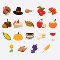 set of thanksgiving icons. Vector illustration decorative design Royalty Free Stock Photo