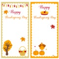 Set of Thanksgiving templates. Perfect for invitations or notes Royalty Free Stock Photo