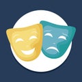 set of theater masks icons Royalty Free Stock Photo