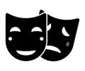 Set of theater masks illustration. Performance, tragedy, comedy, actor, director, acting, emotions. Vector icons for business and Royalty Free Stock Photo