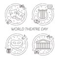 Set of theatre related banners for world theatre day
