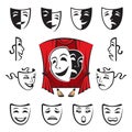 Set of theatrical masks Royalty Free Stock Photo