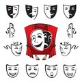 Set of theatrical masks