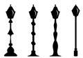 Set of thel amp post. Silhouette. Isolate on white. Vector illustration concept. Royalty Free Stock Photo