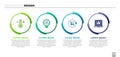 Set Thermometer, Gauge scale, Atom and Chemical formula. Business infographic template. Vector