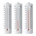 Set of thermometers at different levels, vector