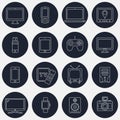 Set of thin line devices icons for mobile apps and web design Royalty Free Stock Photo