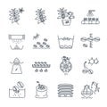 Set of thin line icons coffee production Royalty Free Stock Photo