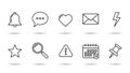 Set of Thin Line Icons for Digital Applications collection Royalty Free Stock Photo