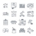 Set of thin line icons food and beverages, meal, drinks Royalty Free Stock Photo