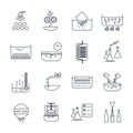 Set of thin line icons manufacture of beverages production Royalty Free Stock Photo