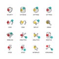 Set of thin line icons of modern technologies Royalty Free Stock Photo