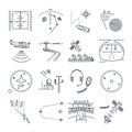 Set of thin line icons sea and air navigation, equipment Royalty Free Stock Photo