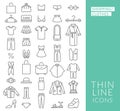 Set with thin line icons on theme of shopping Royalty Free Stock Photo