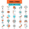 Set of thin line icons various business sing and symbols Royalty Free Stock Photo