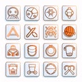 Set of thin line icons for web and mobile applications. Vector illustration Royalty Free Stock Photo