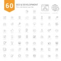 Set of Thin Line SEO and Development icons