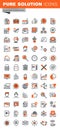 Set of thin line web icons of basic business tools
