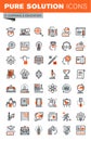 Set of thin line web icons of e-learning Royalty Free Stock Photo