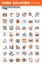 Set of thin line web icons of hotel services and facilities