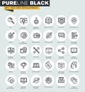 Set of thin line web icons of SEO and development Royalty Free Stock Photo