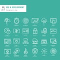 Set of thin lines web icons for SEO and web development Royalty Free Stock Photo